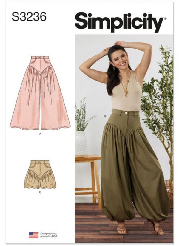 Simplicity Sewing Pattern 3236, Trousers, Shorts for Women, C6 (8-10-12-14-16-18) - Intermediate