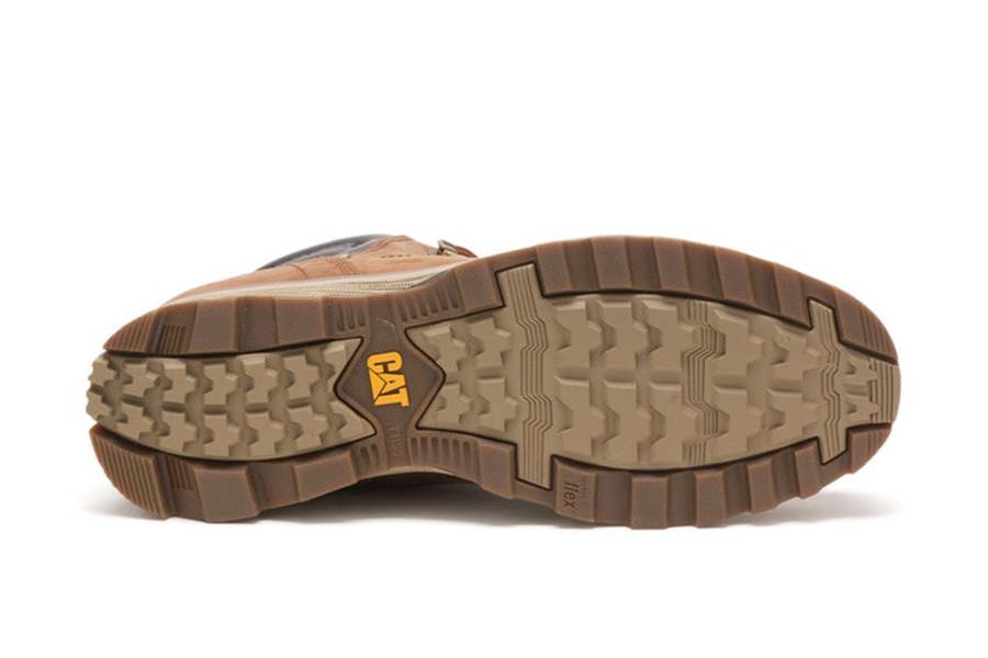 Caterpillar CAT (Caterpillar) Mens Sire Waterproof Brown Sugar Leather CAT Safety Work Boots
