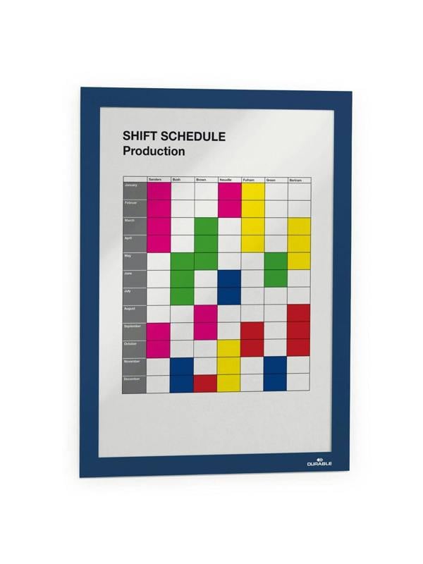 Durable DURAFRAME Self Adhesive Magnetic Signage Frame | 10 Pack | A4 Blue