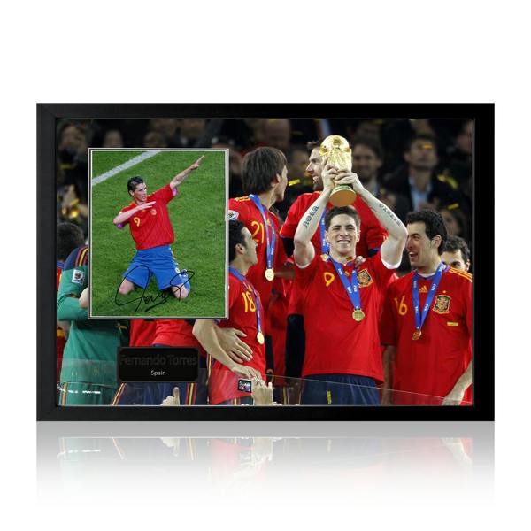Fernando Torres Signed Spain Image Iconic Frame