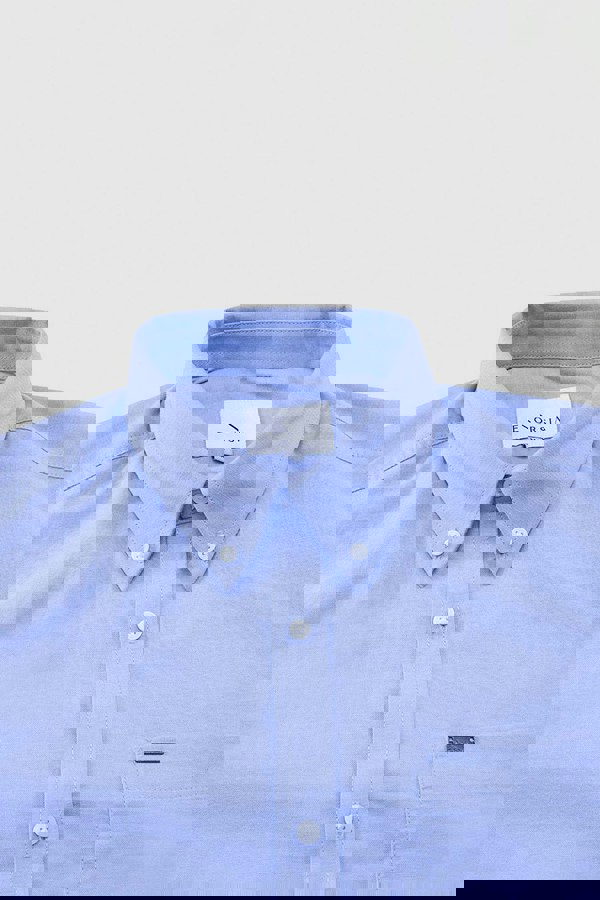 ENORSIA Men Button Down Collar Long Sleeve Shirt