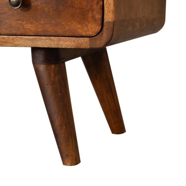 Artisan Furniture Solid Wood Mini Chestnut Curved Media Unit with 2 Drawers