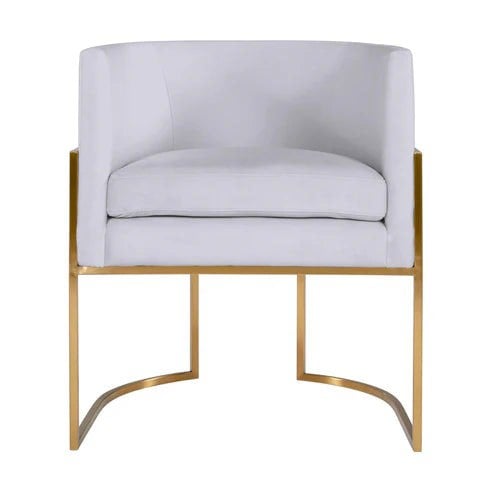 Furniture Edit Giselle Grey Velvet Dining Chair with Gold Leg