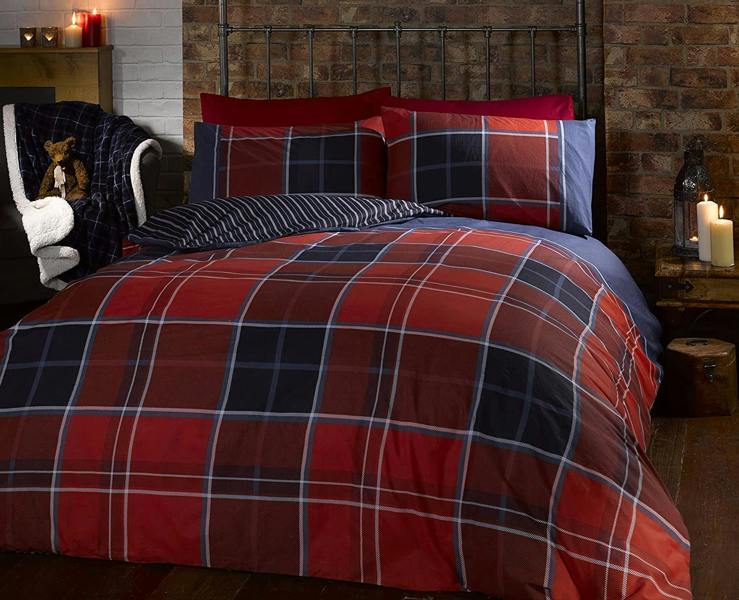 Argyle Single Duvet Cover Red