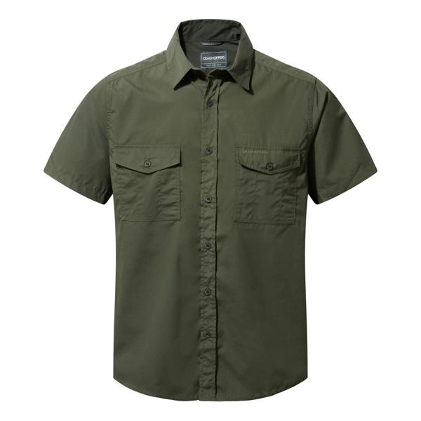 Craghoppers Mens Kiwi Short-Sleeved Shirt - Cedar Green - 