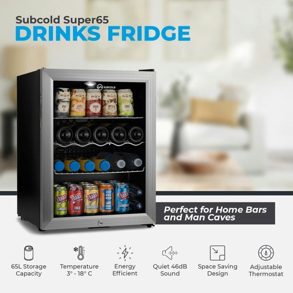 Subcold Super 65 LED Beer Fridge - Silver