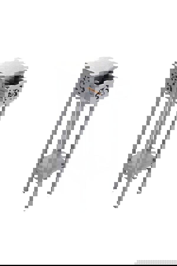 Living and Home 2-tier French Style Small Slim Accent Side Table Bed Sofa Side Storage Drawer with Bookshelf 73cm H