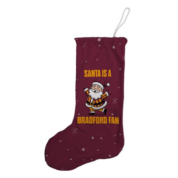 BritishmadeGifts Santa is a Bradford Football Fan - Christmas Stocking