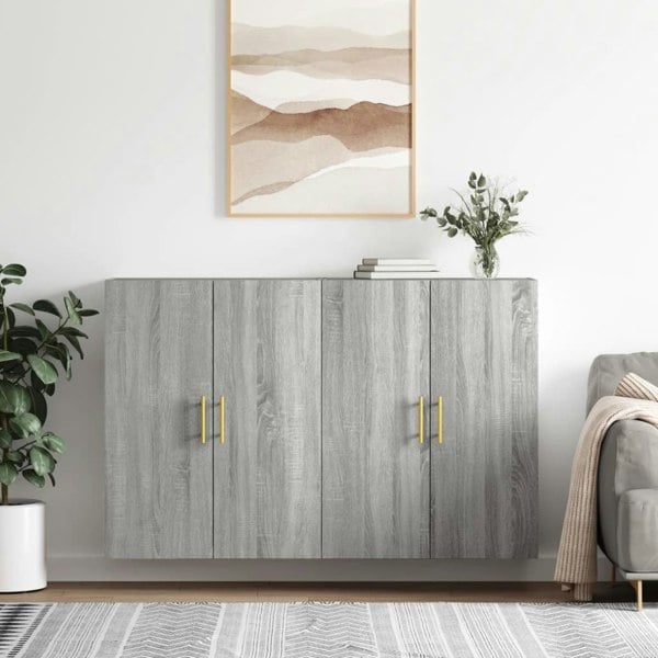 Berkfield Wall Mounted Cabinets 2 pcs Grey Sonoma 69.5x34x90 cm