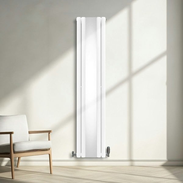Monstershop Oval Mirror Radiator - 1800mm x 380mm - White