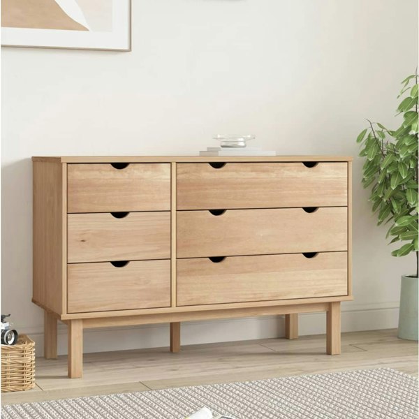 Berkfield Drawer Cabinet OTTA 111x42x73.5cm Solid Wood Pine