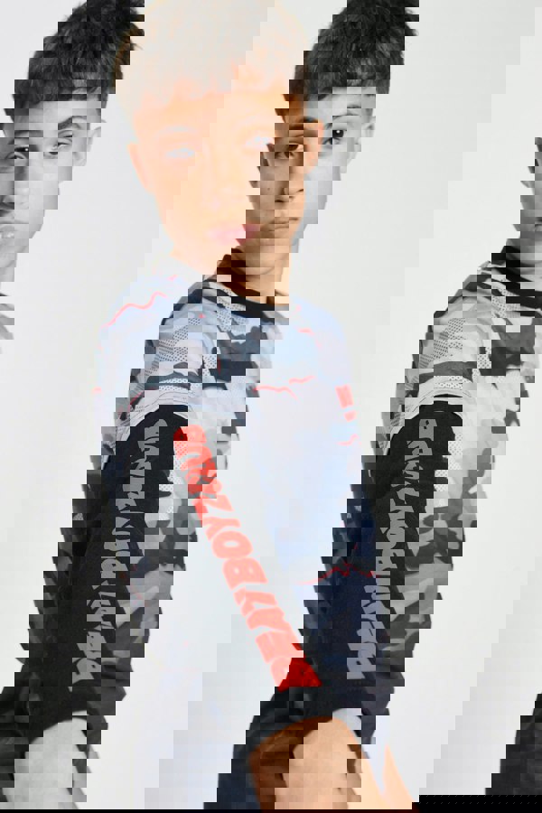 Beat Boyz Club Crenelate Long Sleeve T-Shirt - Black Camo Fade