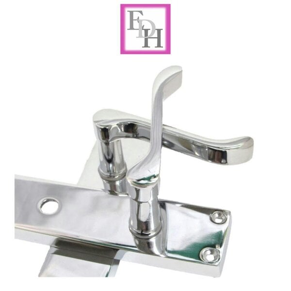EDH Door Hardware Chrome Bathroom Victorian Style Door Handle Privacy Lock + Bathroom SASH Lock x1