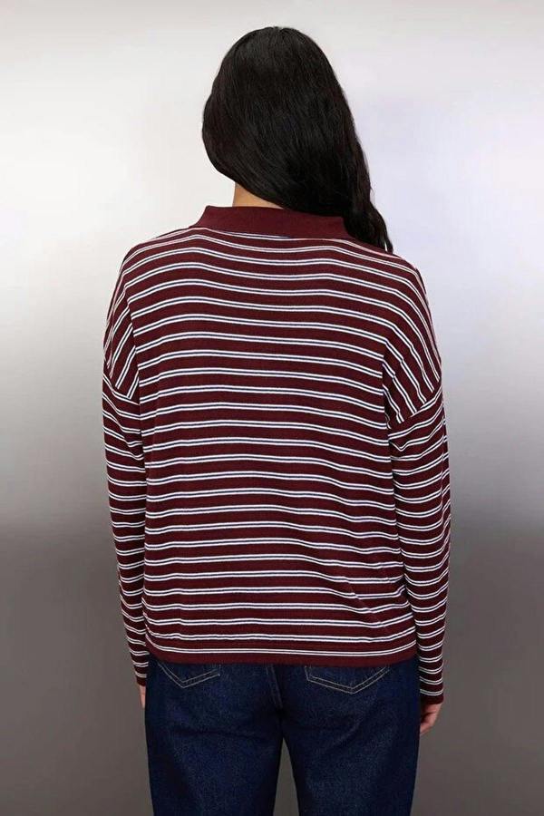 WOVCOR Loose Fit Striped Knit Sweater