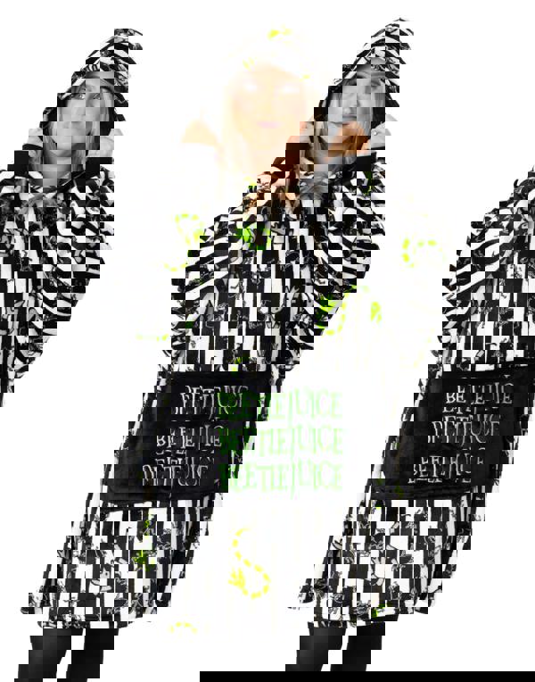 Beetlejuice Mens Multicoloured Stripy Blanket Hoodie (One Size)