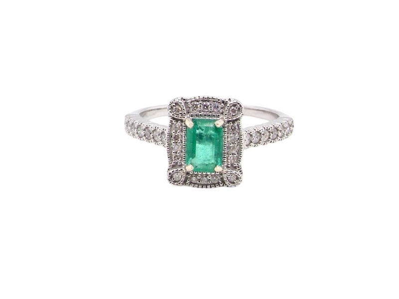 Vintage Tom A  NEW Emerald and Diamond cluster ring