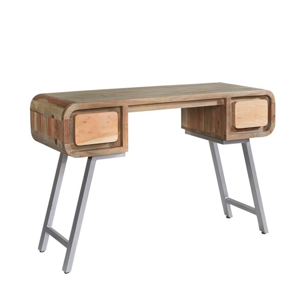 Wyld Haus Los Angeles Reclaimed Wood and Metal Desk 2 Drawers