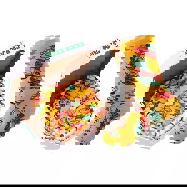 Anyfootwear Biege and Mustard Size 5-11 Fashion Socks With Pizza Design Happy Harajuku Skate Cotton Comfortable To Wear Perfect For Christmas Gift