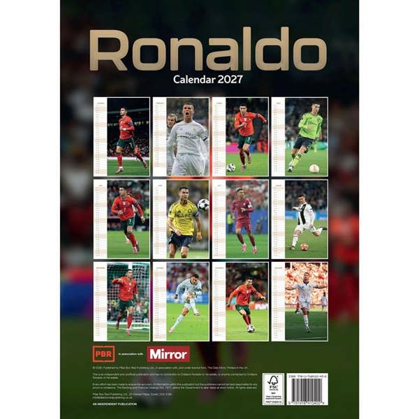 Cristiano Ronaldo A3 Calendar 2027, Wall Calendars, Month To View, Sports, Gift