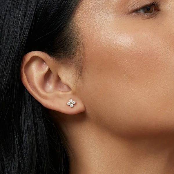 MUCHV Tiny Hydrangea Stud Earrings