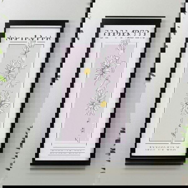 Personalised Memento Company Personalised Birth Flower Black Poster Frame