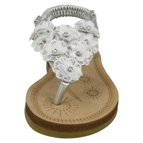 Spot On Girls Spot On Toepost Flower Trim Sandals