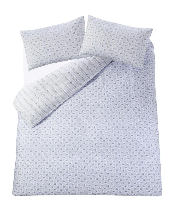 Cath Kidston Ticking Stripe Blue Super King Duvet Cover Set