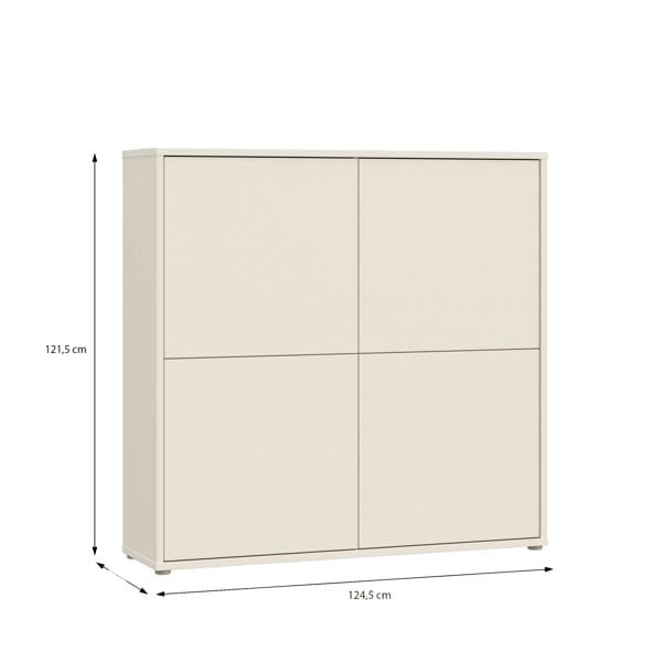 Furniture To Go Alice Springs 4 Door Large Storage Cabinet with Push-to-Open Doors in Sand
