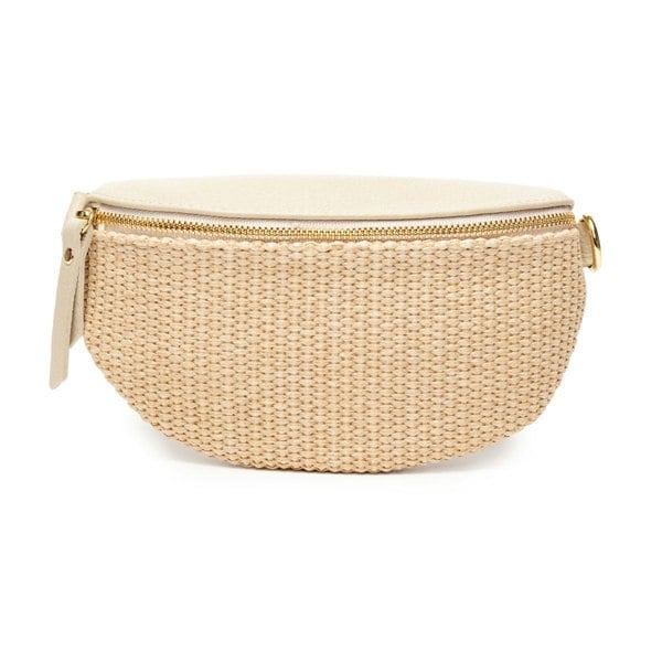 Elie Beaumont Raffia Sling Bag Stone