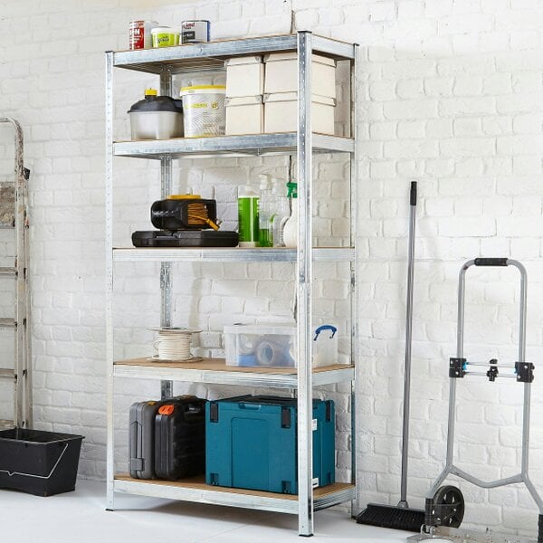 Neo Large Galvanised 5 Tier Shelving