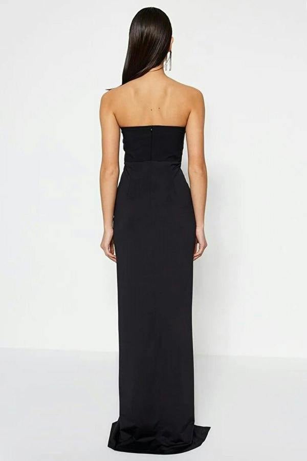 Strapless Corseted Long Evening Dress