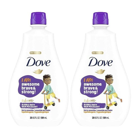 Dove Kids Care Bubble Bath Berry Smoothie Hypoallergenic Skin Care 591ml 2 Pack