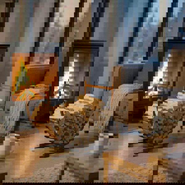 Nicoman Pre-Rusted Metal Firewood Log Holder