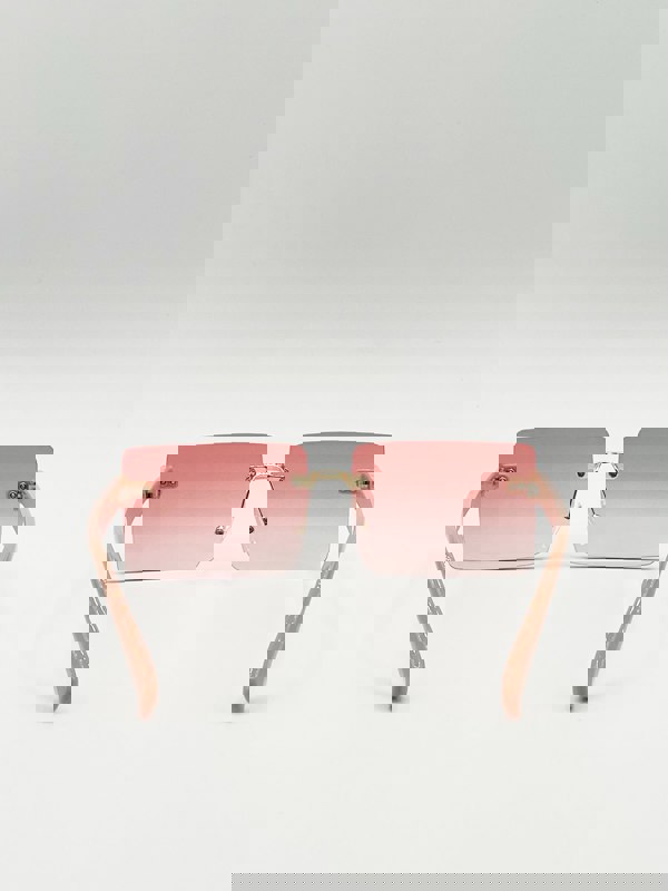 SVNX Square Frameless Sunglasses with Ombre Lens