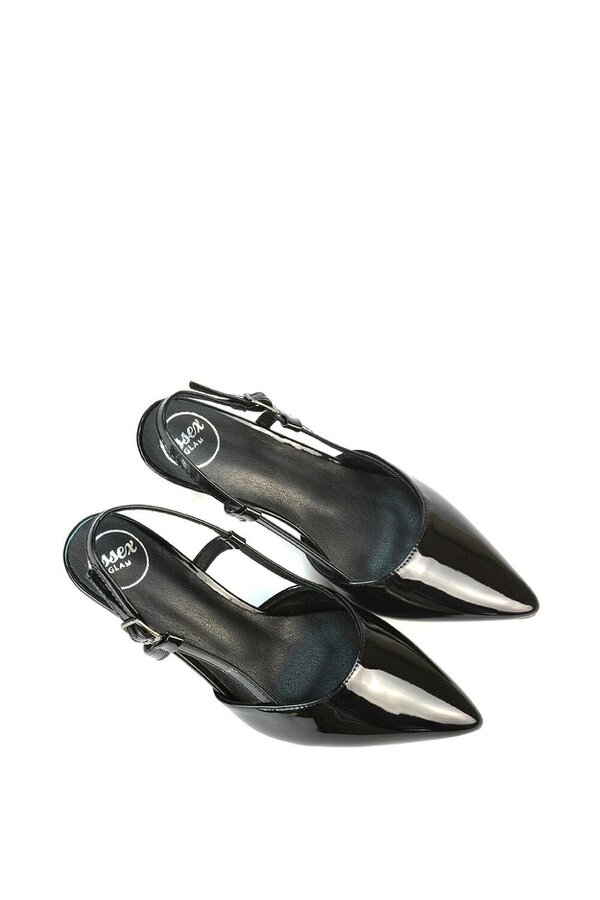 XY LONDON Mid Heel Stilettos Pointed Toe Slingback Court Shoes