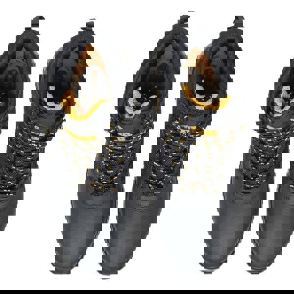 DeWalt DeWALT Douglas Mens Lace Up Safety Work Steel Toe S3 Ankle Boots, black and yellow safety work boots with steel toe protection and durable design.