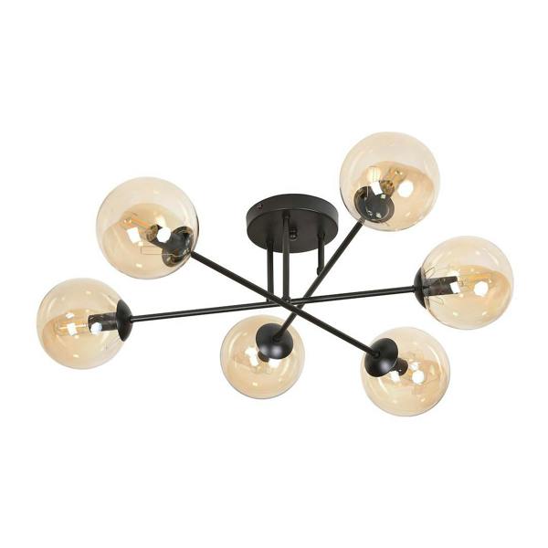 Emibig BRENDI Ceiling lamp  6 x E14 Black with Amber Shade