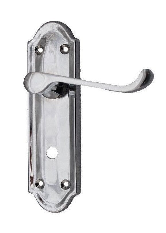 EDH Door Hardware Chrome Door Handles - Askworth Internal Door Handles with Bathroom Sash