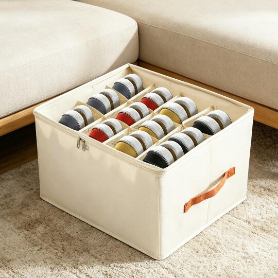 Havendro Foldable Shoe Storage Box for Closet Organiser with Clear Lids for Wardrobe Tool