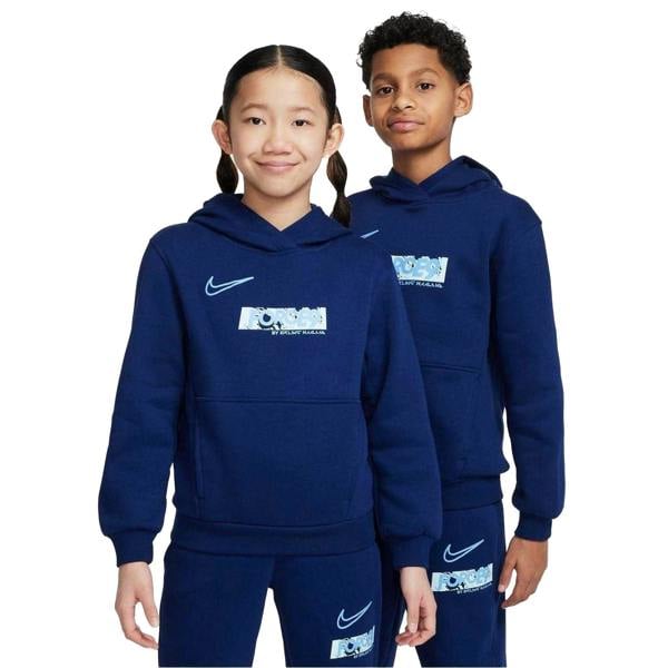 Nike Childrens/Kids Haaland Graphic Print Regular Hoodie - Navy/Orange - 