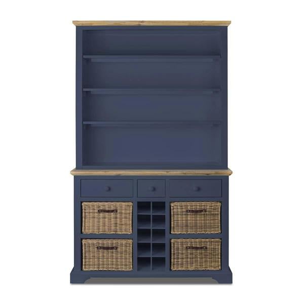 Statement Furniture Florence Display Cabinet With Shelves, Wine Rack and Storage Baskets