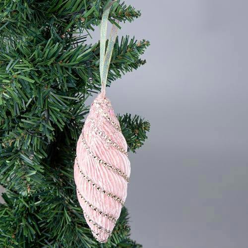 15cm Nut Shape Baby Pink Christmas Hanging Decoration Bauble for Tree, Wreath or Garland image 5