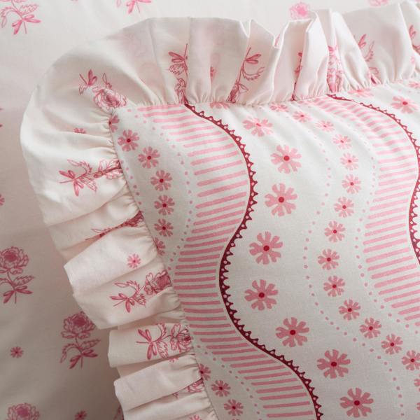 Cath Kidston Spitalfield Silk Stripe Reversible Cotton Duvet Cover Set Pink