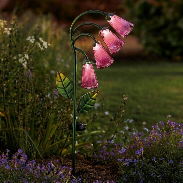 Garden Greatness Foxglove Floral Solar Garden Stake Light