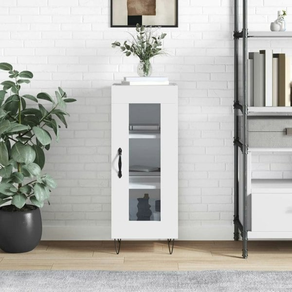 Berkfield Sideboard High Gloss White 34.5x34x90 cm Engineered Wood
