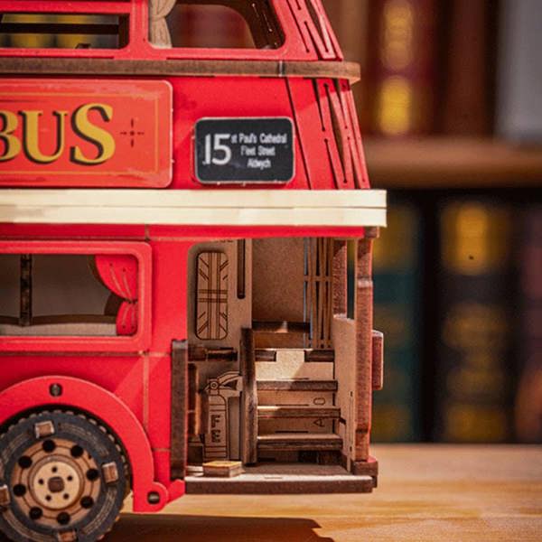 Dyzi 245 Piece London Tour Bus 3D Wooden Puzzle Model Kit
