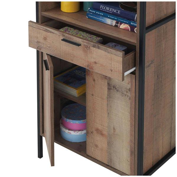Timber Art Design Stretton Tall Storage Kitchen Pantry Sideboard Cabinet Rustic Industrial Oak