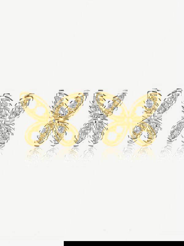 Small Butterfly Stud Earrings in 18k Gold or Silver