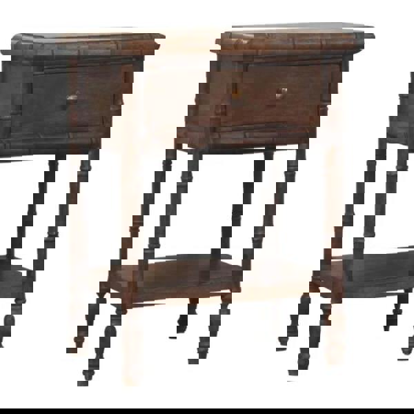 Artisan Furniture Solid Wood Bamboo Carved Bedside Table