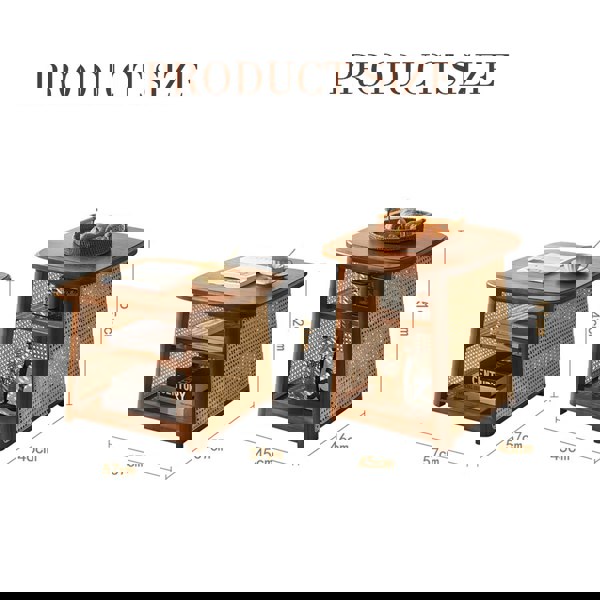 Nordic Square Coffee Table Set, Rattan-Weilai Concept-Weilai Concept